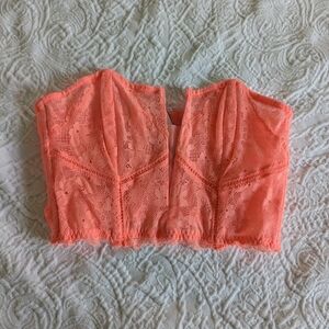 Victoria's Secret Coral Lace Crop Top